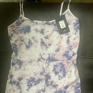 Fashion Nova Womens Sz Large Spaced Out tie dye Jumpsuit